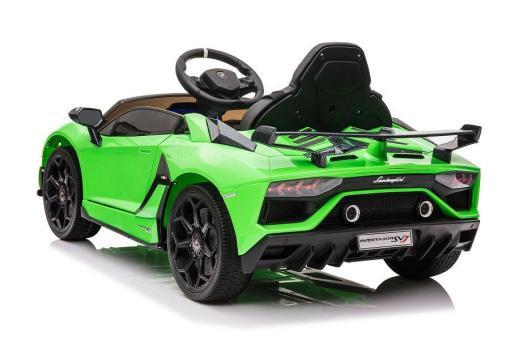 Elektro Kinderfahrzeug Lizenziert von Lamborghini "Aventador SVJ" - lizenziert - 12V7AH, 2 Motoren- 2,4Ghz Fernsteuerung, MP3, Ledersitz+EVA -018-Grün – Bild 2