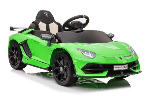 Elektro Kinderfahrzeug Lizenziert von Lamborghini "Aventador SVJ" - lizenziert - 12V7AH, 2 Motoren- 2,4Ghz Fernsteuerung, MP3, Ledersitz+EVA -018-Grün – Bild 5