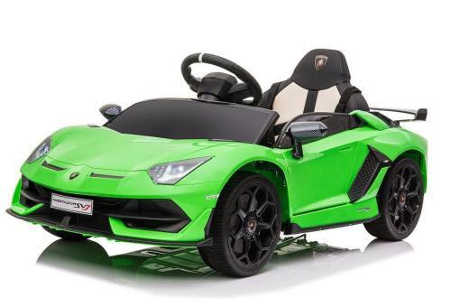 Elektro Kinderfahrzeug Lizenziert von Lamborghini "Aventador SVJ" - lizenziert - 12V7AH, 2 Motoren- 2,4Ghz Fernsteuerung, MP3, Ledersitz+EVA -018-Grün – Bild 3
