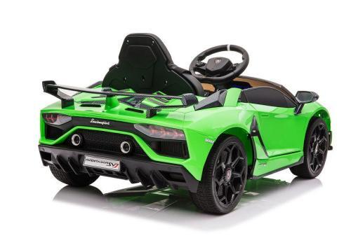 Elektro Kinderfahrzeug Lizenziert von Lamborghini "Aventador SVJ" - lizenziert - 12V7AH, 2 Motoren- 2,4Ghz Fernsteuerung, MP3, Ledersitz+EVA -018-Grün – Bild 7