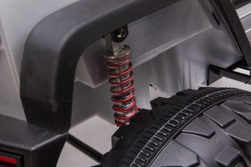 Elektro Kinderauto -  Offroad ,24V Akku, 2x200W Motoren "Lackiert Silber" 2,4Ghz+Ledersitz+EVA – Bild 8