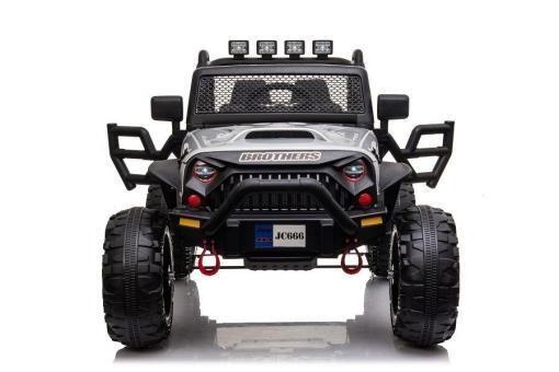 Elektro Kinderauto -  Offroad ,24V Akku, 2x200W Motoren "Lackiert Silber" 2,4Ghz+Ledersitz+EVA – Bild 2