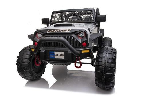 Elektro Kinderauto -  Offroad ,24V Akku, 2x200W Motoren "Lackiert Silber" 2,4Ghz+Ledersitz+EVA – Bild 6