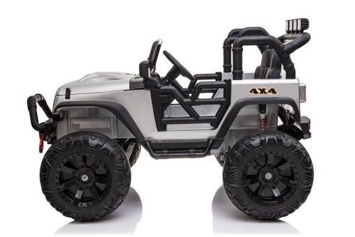 Elektro Kinderauto -  Offroad ,24V Akku, 2x200W Motoren "Lackiert Silber" 2,4Ghz+Ledersitz+EVA – Bild 4
