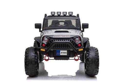 Elektro Kinderauto -  Offroad ,24V Akku, 2x200W Motoren "Lackiert Silber" 2,4Ghz+Ledersitz+EVA – Bild 5