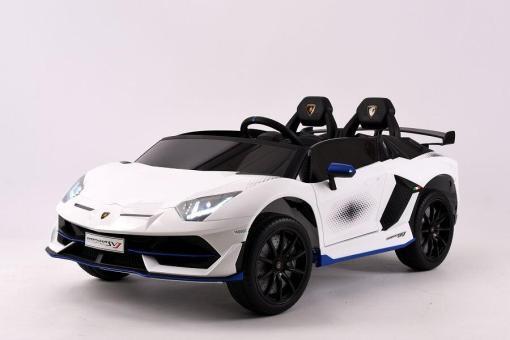 Kinderfahrauto Elektro "Lamborghini Aventador SVJ Xago 2 Sitzer" - lizenziert - 12V7AH  2,4Ghz+Ledersitz+EVA – Bild 6
