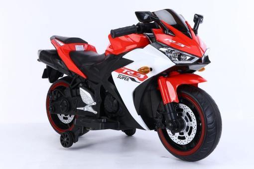 Kindermotorrad Elektro 888 - 12V 4,5A Akku - mit Stützräder, Musik und Lichter -Rot