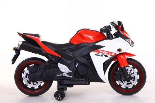 Kindermotorrad Elektro 888 - 12V 4,5A Akku - mit Stützräder, Musik und Lichter -Rot – Bild 3