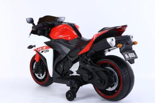 Kindermotorrad Elektro 888 - 12V 4,5A Akku - mit Stützräder, Musik und Lichter -Rot – Bild 2