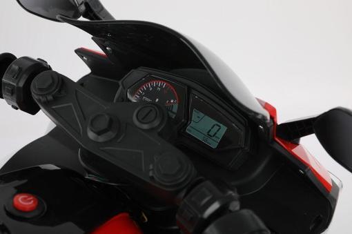 Kindermotorrad Elektro 888 - 12V 4,5A Akku - mit Stützräder, Musik und Lichter -Rot – Bild 9