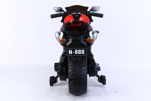Kindermotorrad Elektro 888 - 12V 4,5A Akku - mit Stützräder, Musik und Lichter -Rot – Bild 6