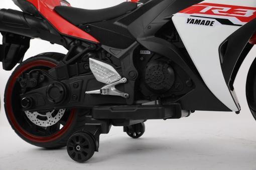 Kindermotorrad Elektro 888 - 12V 4,5A Akku - mit Stützräder, Musik und Lichter -Rot – Bild 7
