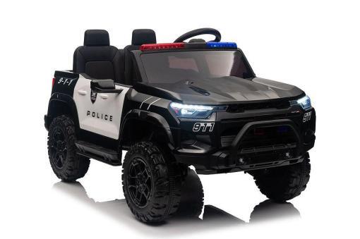 Kinderfahrzeug - Elektro Auto "Polizei" - 24V Akku, 2 Sitzer, 4x200W Motoren, bis zu 10 km/h, 2,4Ghz Fernbedienung, EVA-Reifen, Ledersitz – Bild 2