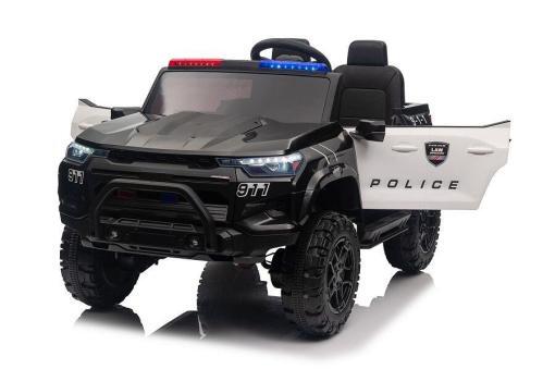 Kinderfahrzeug - Elektro Auto "Polizei" - 24V Akku, 2 Sitzer, 4x200W Motoren, bis zu 10 km/h, 2,4Ghz Fernbedienung, EVA-Reifen, Ledersitz