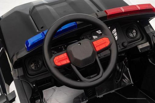 Kinderfahrzeug - Elektro Auto "Polizei" - 24V Akku, 2 Sitzer, 4x200W Motoren, bis zu 10 km/h, 2,4Ghz Fernbedienung, EVA-Reifen, Ledersitz – Bild 9