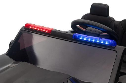Kinderfahrzeug - Elektro Auto "Polizei" - 24V Akku, 2 Sitzer, 4x200W Motoren, bis zu 10 km/h, 2,4Ghz Fernbedienung, EVA-Reifen, Ledersitz – Bild 6