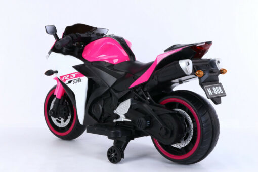 Kindermotorrad Elektro 888 - 12V 4,5A Akku - mit Stützräder, Musik und Lichter -Pink – Bild 3
