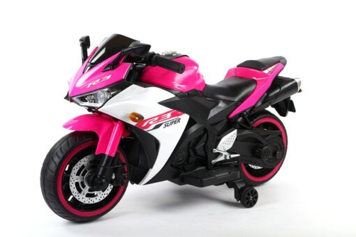Kindermotorrad Elektro 888 - 12V 4,5A Akku - mit Stützräder, Musik und Lichter -Pink – Bild 7