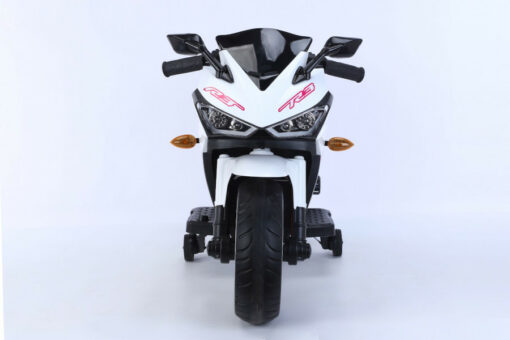 Elektro Motorrad für Kinder 888 - 12V 4,5A Akku - mit Stützräder, Musik und Lichter -Weiss – Bild 3