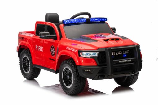 Elektro Kinderfahrzeug - "Feuerwehr Dodge RAM" - 12V10AH Akku,4 Motoren- 2,4Ghz Fernsteuerung, MP3+Sirene – Bild 9