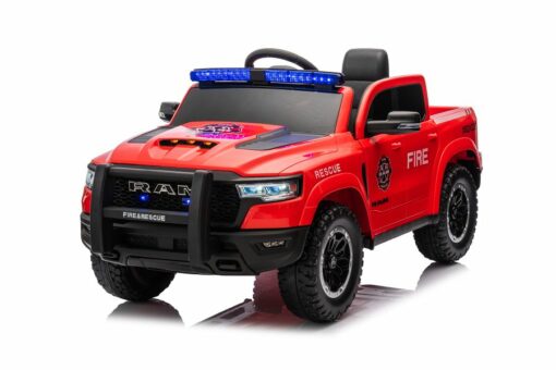 Elektro Kinderfahrzeug - "Feuerwehr Dodge RAM" - 12V10AH Akku,4 Motoren- 2,4Ghz Fernsteuerung, MP3+Sirene – Bild 2