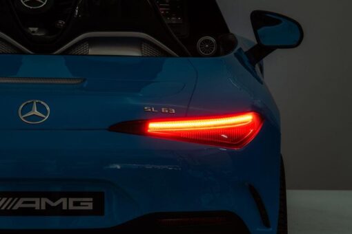 Elektro Kinderauto "Mercedes SL63 AMG" - Lizenziert - 24V Akku, 4 Motoren, 2,4Ghz Fernsteuerung, MP3+Ledersitz+EVA-Lackiert Schwarz – Bild 9