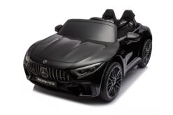 Elektro Kinderauto "Mercedes SL63 AMG" - Lizenziert - 24V Akku, 4 Motoren, 2,4Ghz Fernsteuerung, MP3+Ledersitz+EVA-Lackiert Schwarz