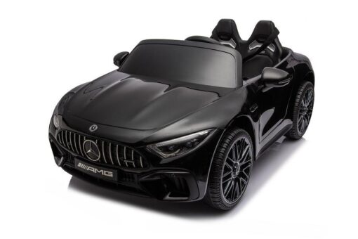 Elektro Kinderauto "Mercedes SL63 AMG" - Lizenziert - 24V Akku, 4 Motoren, 2,4Ghz Fernsteuerung, MP3+Ledersitz+EVA-Lackiert Schwarz