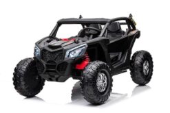 Kinder Elektro Buggy "Com 18"- 24V7A Akku,4x Motoren- 2,4Ghz, Allrad+2 Sitzer+Ledersitz+EVA -Schwarz