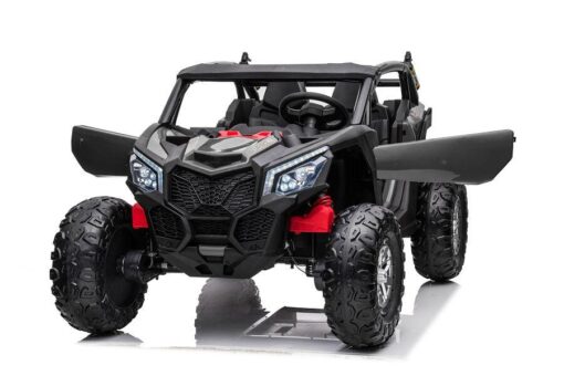 Kinder Elektro Buggy "Com 18"- 24V7A Akku,4x Motoren- 2,4Ghz, Allrad+2 Sitzer+Ledersitz+EVA -Schwarz – Bild 2