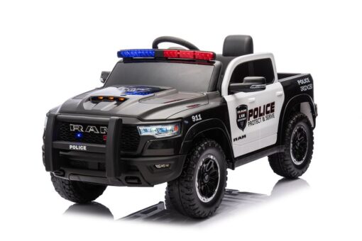 Kinderauto Elektro Polizei Dodge RAM 1500 RHO Mit Lederitz und EVA Reifen – Bild 9
