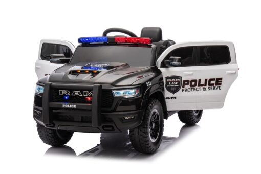 Kinderauto Elektro Polizei Dodge RAM 1500 RHO Mit Lederitz und EVA Reifen – Bild 6