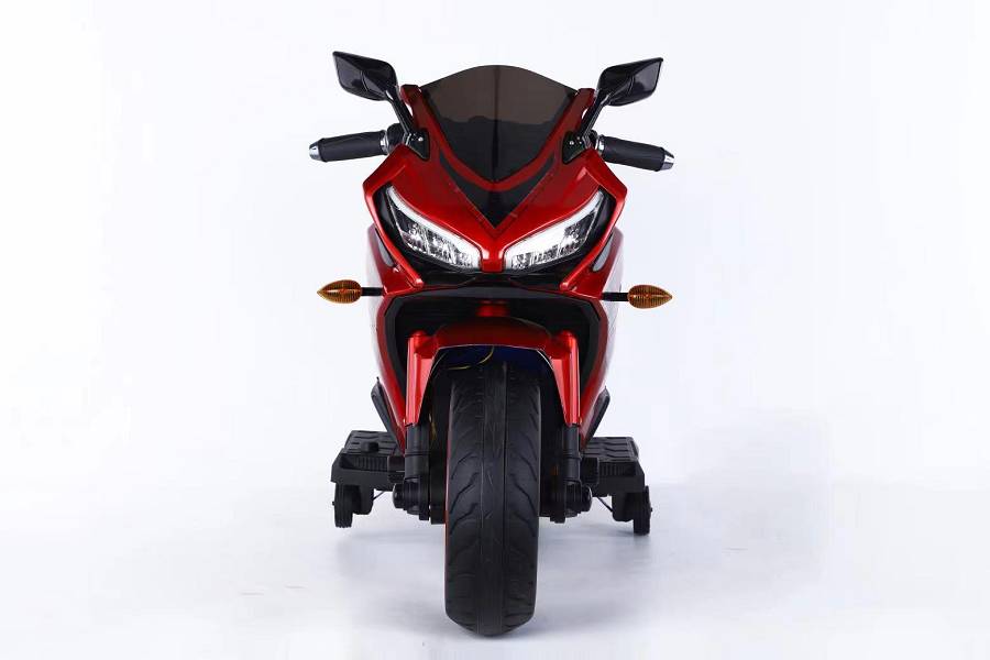 Elektrische Kindermotorrad 999- 12V7A Akku - 2 Motoren, Musik und Lichter und Ledersitz-Rot – Bild 7