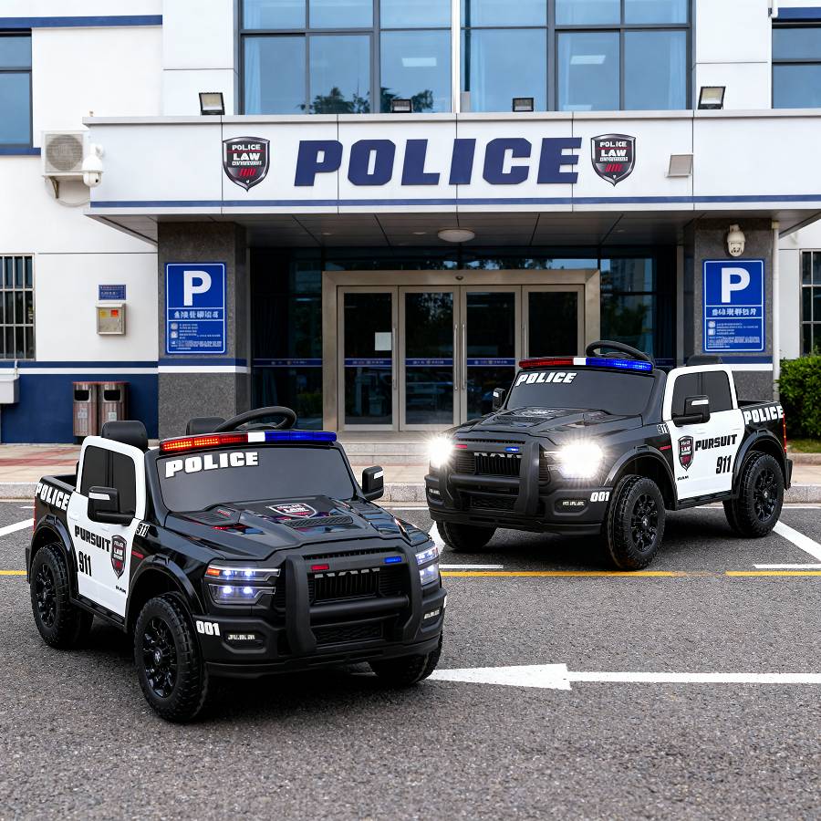 Polizei Kinderfahrzeug Dodge RAM 2500 "Rebel" 24V Mit Ledersitz, 2 Sitzer und EVA Reifen – Bild 7