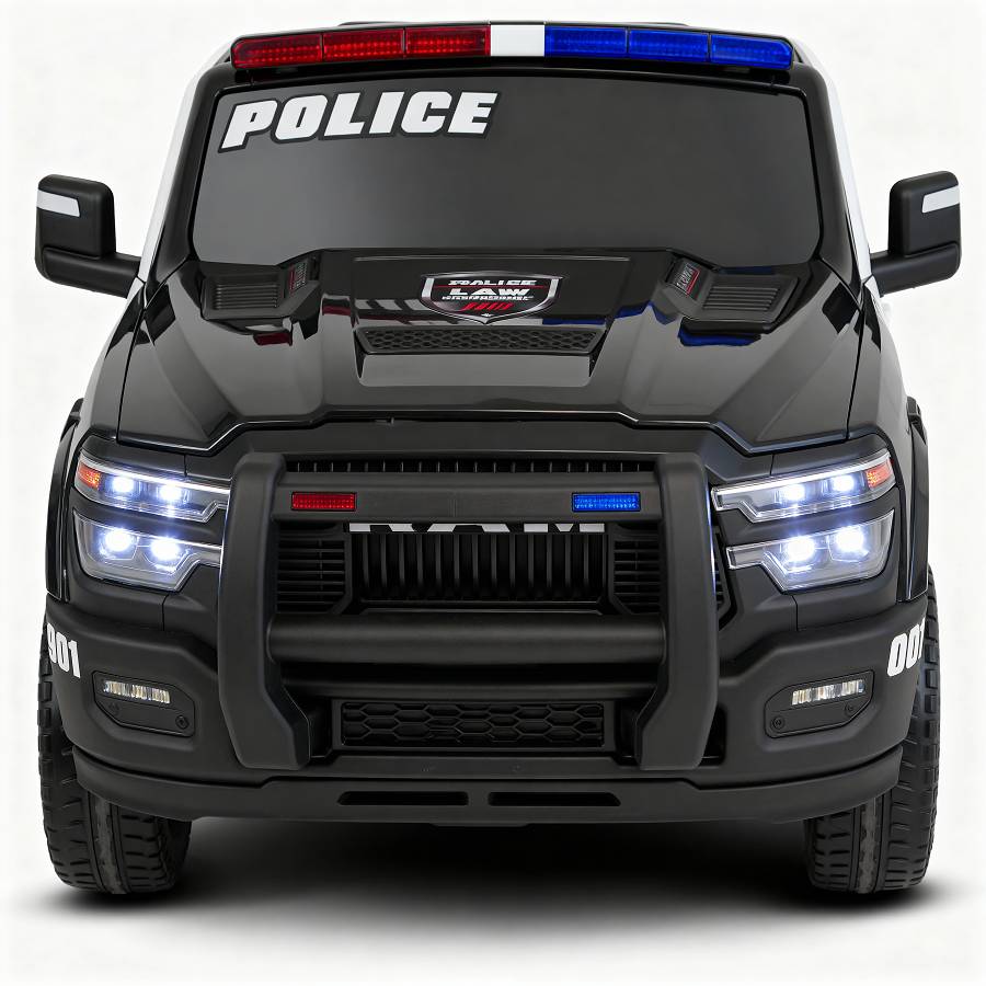 Polizei Kinderfahrzeug Dodge RAM 2500 "Rebel" 24V Mit Ledersitz, 2 Sitzer und EVA Reifen – Bild 3