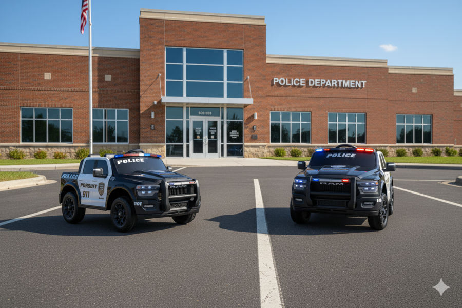 Polizei Kinderfahrzeug Dodge RAM 2500 "Rebel" 24V Mit Ledersitz, 2 Sitzer und EVA Reifen – Bild 5