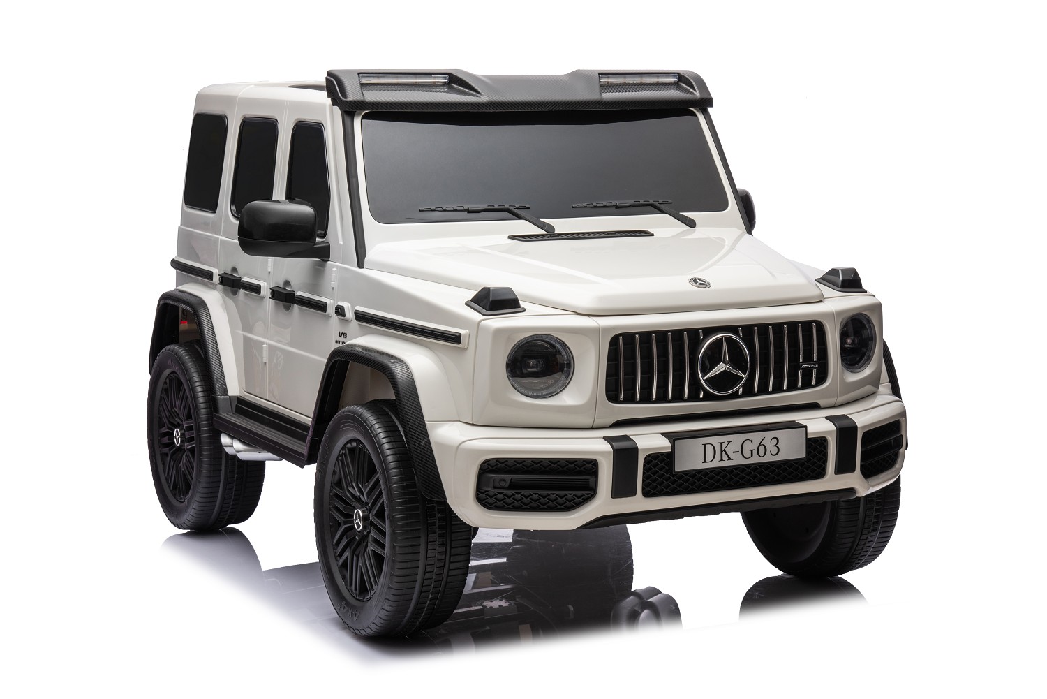 Elektro Kinderauto „Mercedes G63 AMG“ – Lizenziert –2 Sitzer- 24V 200W, Allrad- 2,4Ghz, MP3+Ledersitz+EVA-Weiss – Bild 12