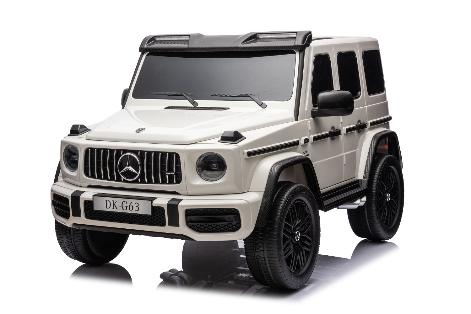 Elektro Kinderauto „Mercedes G63 AMG“ – Lizenziert –2 Sitzer- 24V 200W, Allrad- 2,4Ghz, MP3+Ledersitz+EVA-Weiss – Bild 20