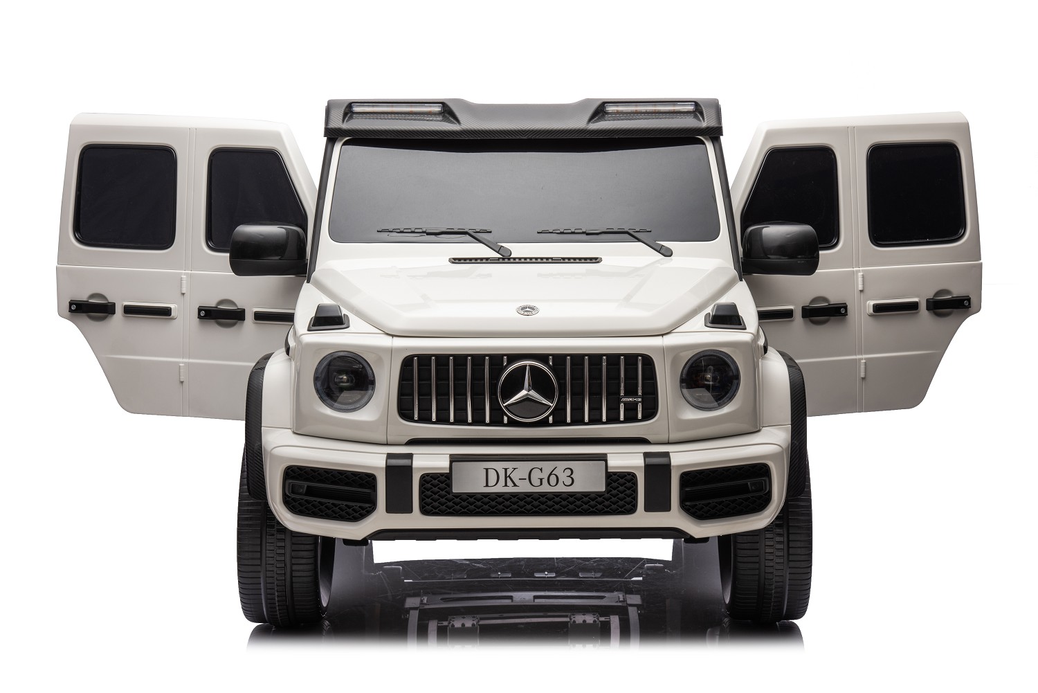 Elektro Kinderauto „Mercedes G63 AMG“ – Lizenziert –2 Sitzer- 24V 200W, Allrad- 2,4Ghz, MP3+Ledersitz+EVA-Weiss – Bild 14