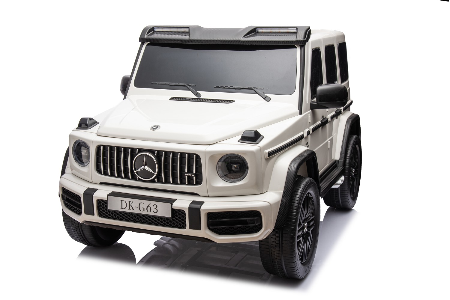 Elektro Kinderauto „Mercedes G63 AMG“ – Lizenziert –2 Sitzer- 24V 200W, Allrad- 2,4Ghz, MP3+Ledersitz+EVA-Weiss – Bild 6