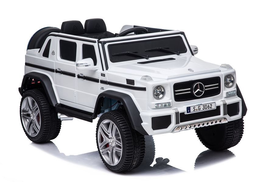 Elektro Auto Kinderfahrzeug „Mercedes Maybach G650“ – Lizenziert –2 Sitzer- 24V, 4 Motoren- 2,4Ghz, MP3+Ledersitz+EVA-Weiss