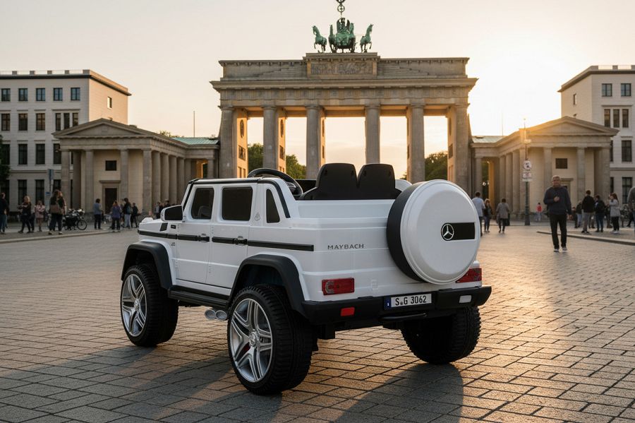 Elektro Auto Kinderfahrzeug „Mercedes Maybach G650“ – Lizenziert –2 Sitzer- 24V, 4 Motoren- 2,4Ghz, MP3+Ledersitz+EVA-Weiss – Bild 3