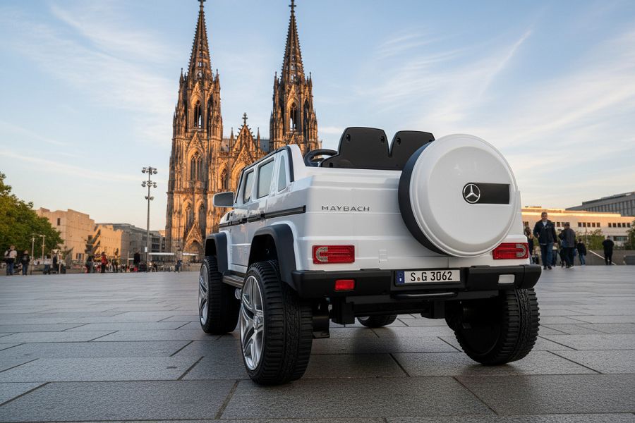 Elektro Auto Kinderfahrzeug „Mercedes Maybach G650“ – Lizenziert –2 Sitzer- 24V, 4 Motoren- 2,4Ghz, MP3+Ledersitz+EVA-Weiss – Bild 9