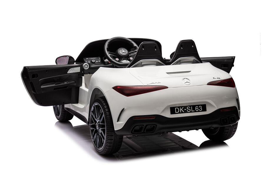 Elektro Kinderfahrzeug "Mercedes SL63 AMG" - Lizenziert - 24V Akku, 4 Motoren, 2,4Ghz Fernsteuerung, MP3+Ledersitz+EVA-Lackiert Weiss – Bild 10