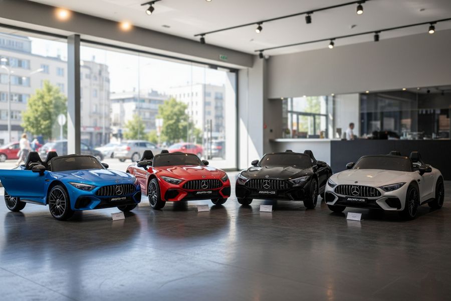 Elektro Kinderfahrzeug "Mercedes SL63 AMG" - Lizenziert - 24V Akku, 4 Motoren, 2,4Ghz Fernsteuerung, MP3+Ledersitz+EVA-Lackiert Weiss – Bild 7