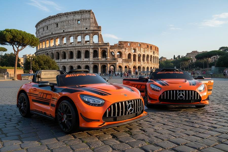 Elektro Kinderfahrzeug Mercedes-AMG GT3 Lizenziert mit Mp3, EVA, Ledersitz – Bild 3