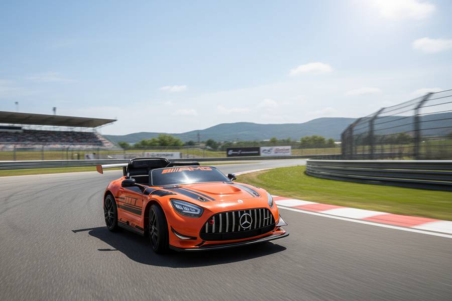 Elektro Kinderfahrzeug Mercedes-AMG GT3 Lizenziert mit Mp3, EVA, Ledersitz – Bild 9