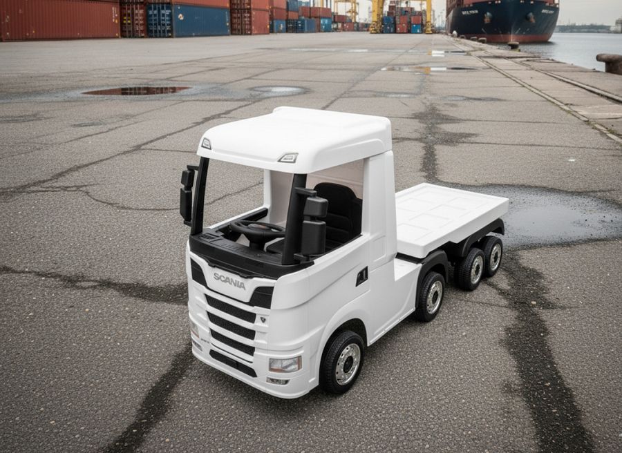 Elektro Kinder -LKW "SCANIA R Series" – 4-Motoren, 2x12V Akku, 2.4G, EVA-Reifen, Ledersitz, mit Hänger – Bild 4