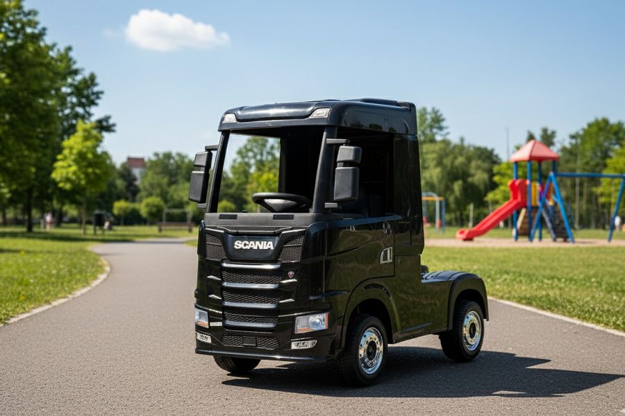 Elektro Kinder -LKW "SCANIA R Series" – 4-Motoren, 2x12V Akku, 2.4G, EVA-Reifen, Ledersitz, mit Hänger – Bild 14