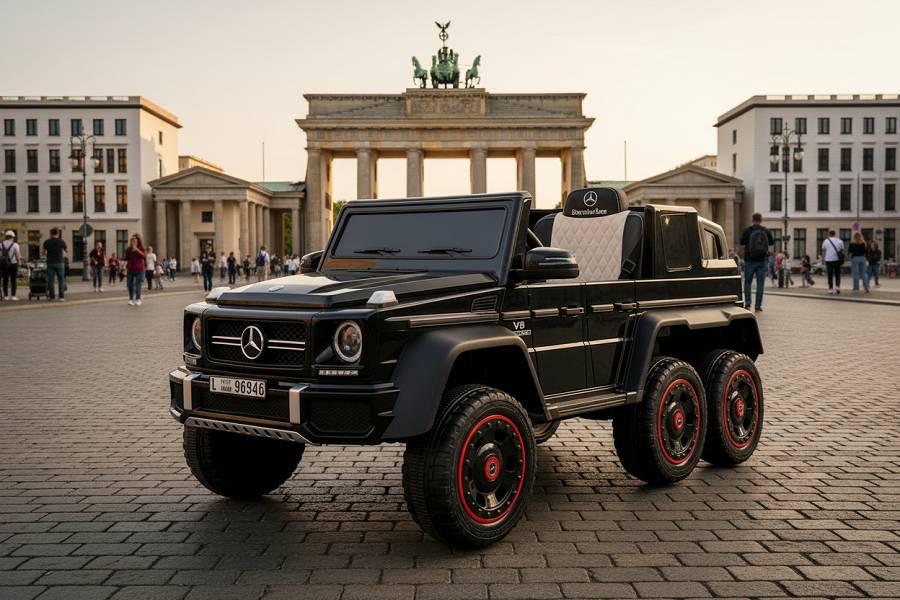 Elektro Kinderfahrzeug "Mercedes G63 AMG 6x6" - lizenziert - 12V7AH Akku + 2,4Ghz+Ledersitz+EVA-Schwarz – Bild 13